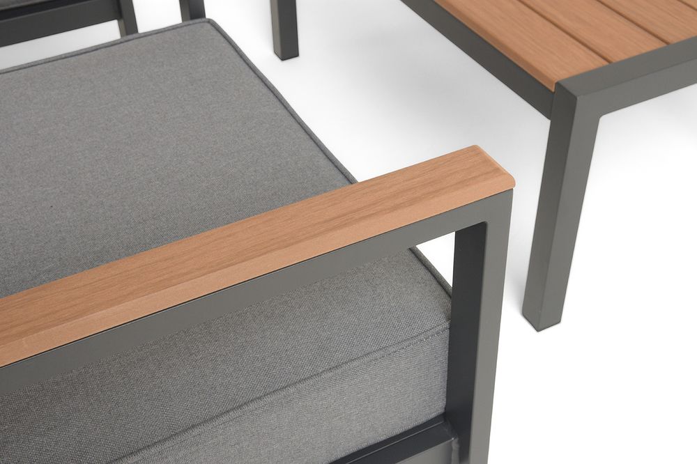 "Пион" лаунж-зона 4-местная из алюминия, цвет серый