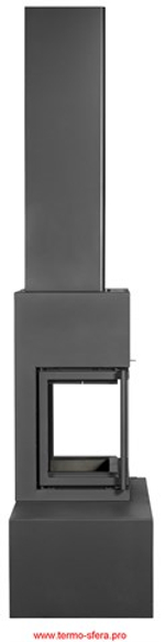 Камин МАДРИД на дровнике Гигант справа черный шамот подовый