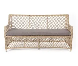 "Латте" диван двухместный из искусственного ротанга, цвет соломенный