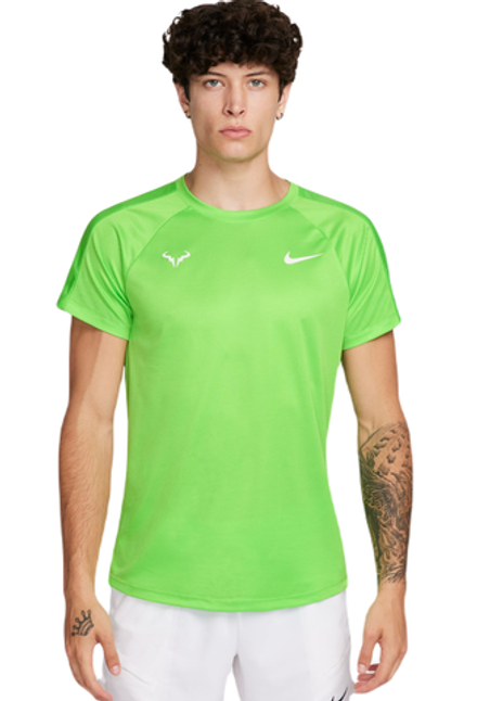 Мужская теннисная футболка Nike Rafa Challenger Dri-Fit Tennis Top - белый, зеленый, желтый