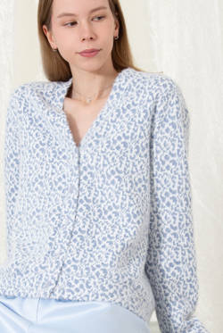 Кардиган 4704з, бело-голубой #521БГ134704з