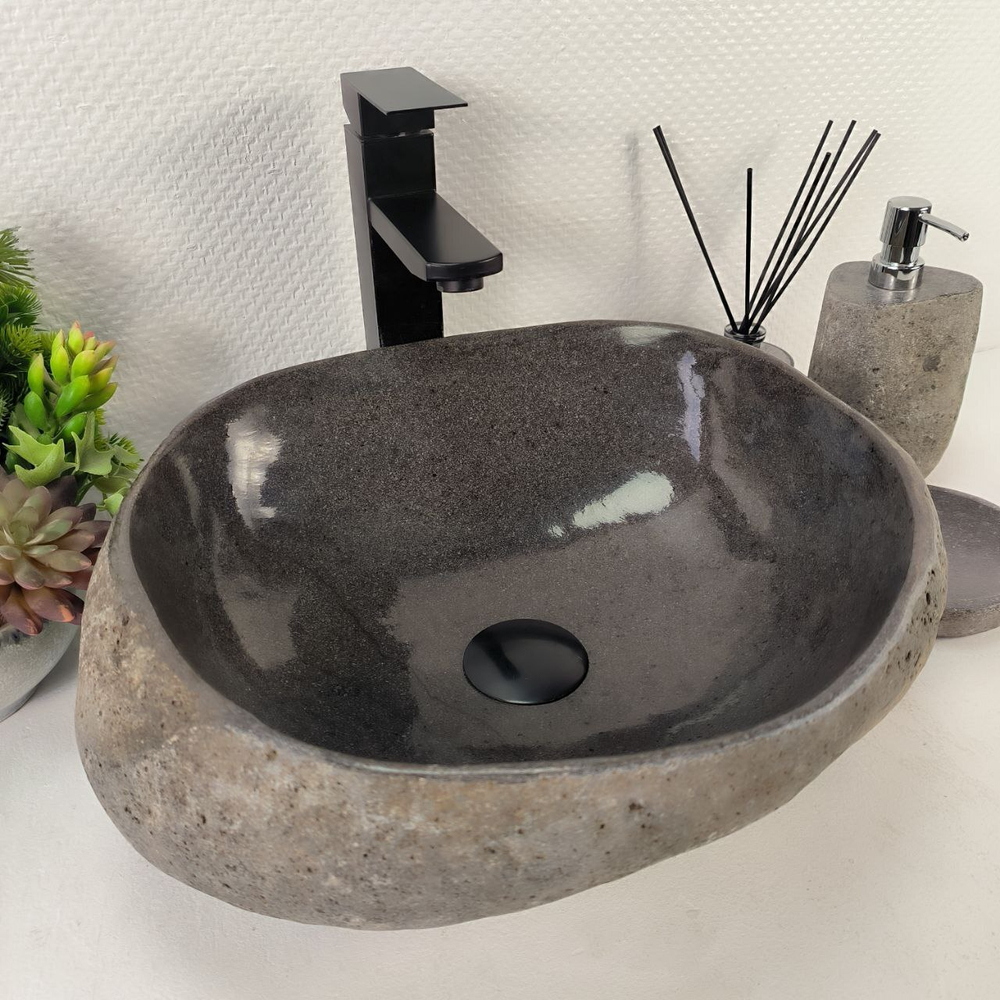 Раковина из речного камня RS-65192 40*36*15 0861