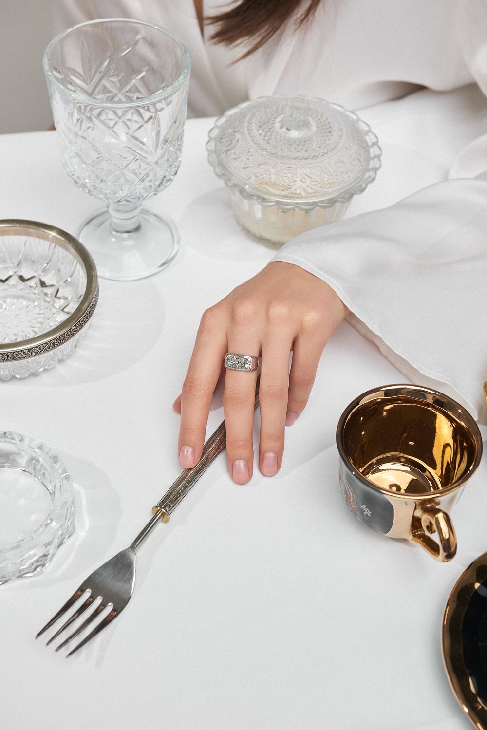 Кольцо 7 Crystals с топазом и шпинелью