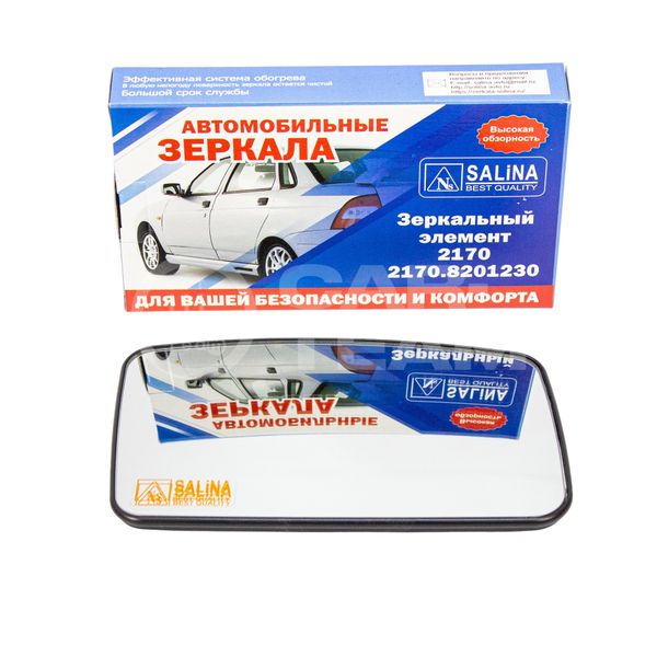 Зеркальный элемент на Лада Приора 1 (2170,2171,2172) белый (хром) с обогревом, правый (1шт) "Солина"