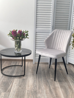 Стул М-City DISAUR Сиэтл -В (Seattle-V) Светло-серый Bm-4, Велюр, Черный каркас