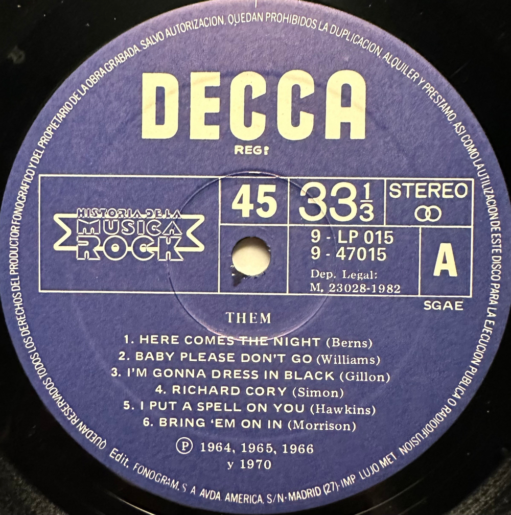 Them - Them (Испания 1982г.)