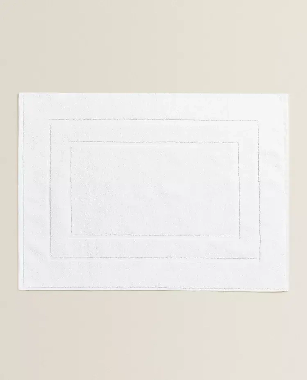 ZARA HOME ХЛОПКОВЫЙ НЕСКОЛЬЗЯЩИЙ КОВРИК ДЛЯ ВАННОЙ, БЕЛЫЙ