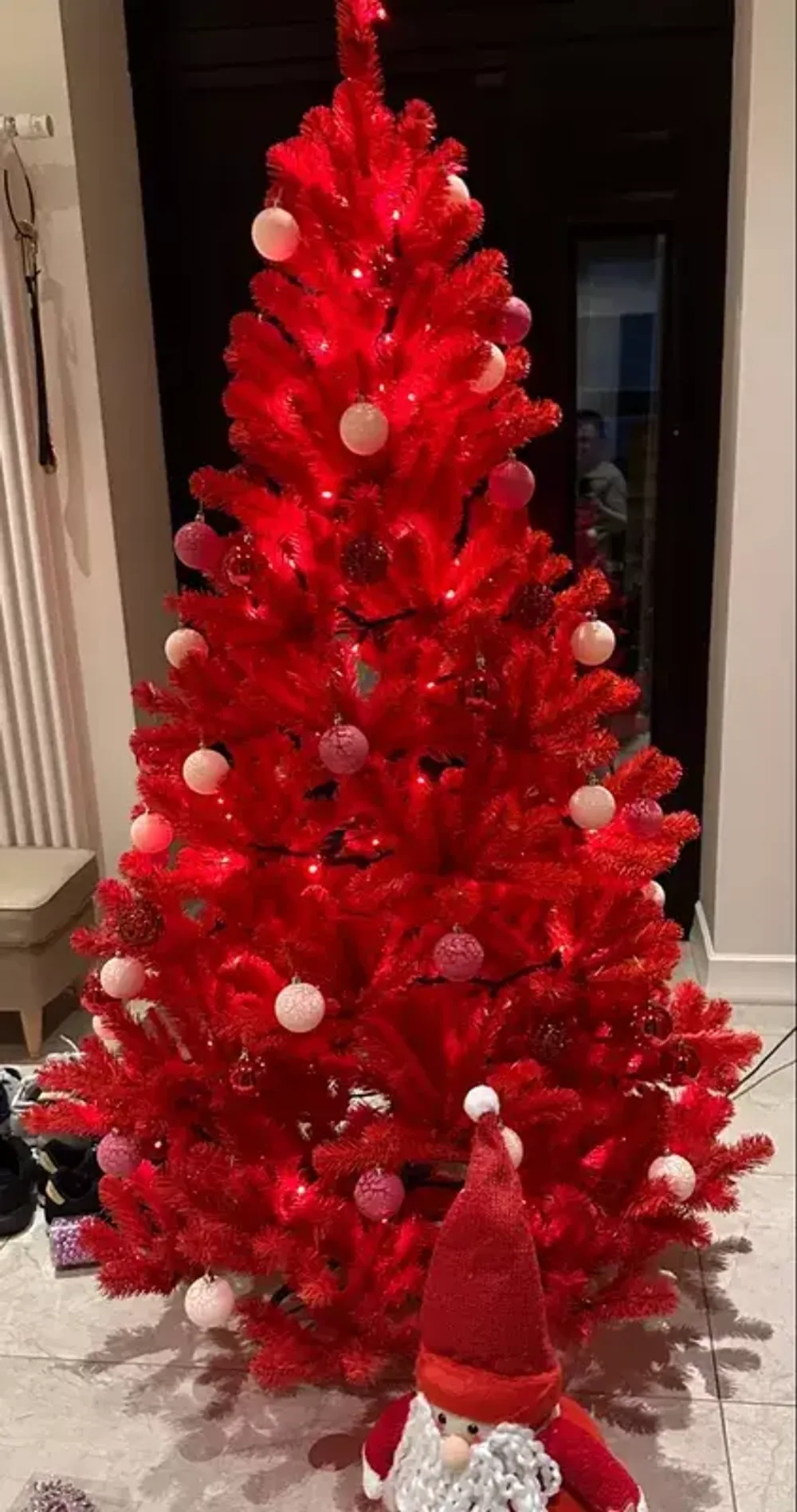 Искусственная красная елка «Огненная» (пвх) 150 см / 1.5 м