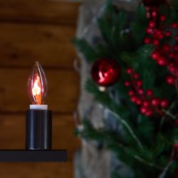 IL-N-C35-3-RED-FLAME-E14-CL Лампа декоративная с типом свечения эффект пламени. Форма свеча. прозрачная. Картон. ТМ Uniel.