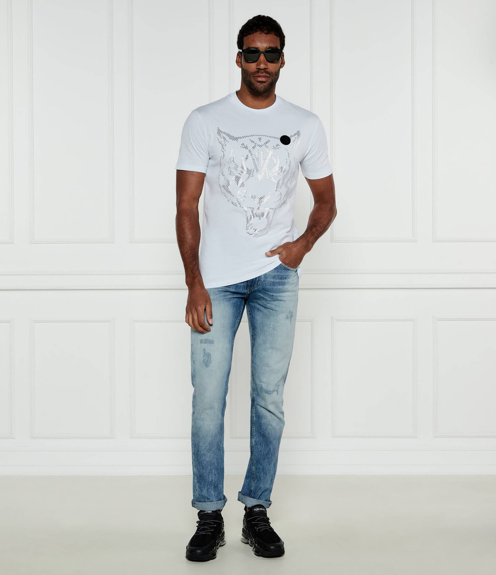 Футболка Lamina Tiger Plein Sport - белый(MTK8009 STE001N)