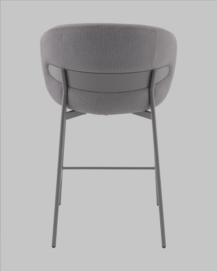 Стул полубарный Блейз велюр серый, каркас серый