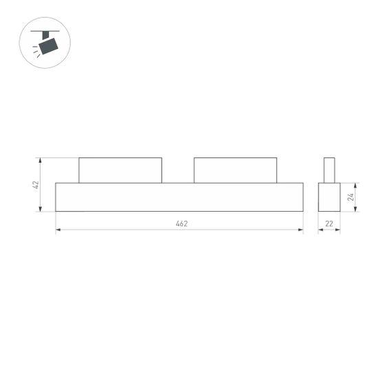 Трековый светодиодный светильник Arlight Mag-Orient-Flat-L465-16W Day4000-Mix 048189