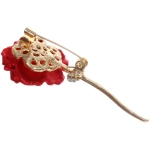 Брошь «GOLD Podarok», Пион, цвет как на фото, 6*2.8см (символ Очарования и Любви)