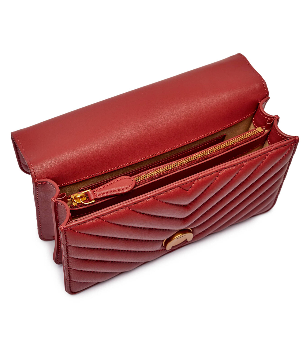 Кожаная сумка-мессенджер LOVE ONE MINI DC Pinko - красный(100074 A0GK)