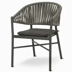 Плетеный стул Lazare, серый алюминий