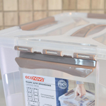 Ящик для хранения 20л "Grand box" с замками и ручкой, 390*290*245мм, коричневый