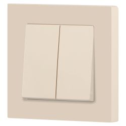 Переключатель Intro Accent 6-107-02 двойной, 10А-250В, IP20, СУ, AL/CU, слоновая кость