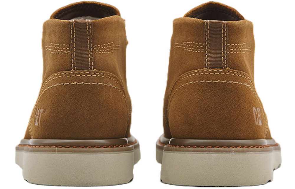 CAT Top Grain Cow Leather Slip Resistant Ankle Length Outdoor Boots Men"s Light Brown