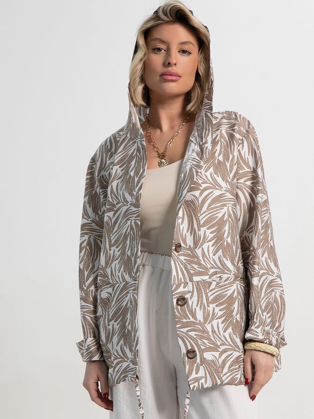 Пыльник Летний день (бело-коричневый) Б15152-8М LT Collection