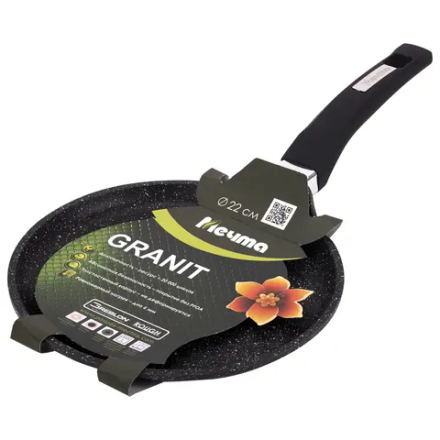 Сковорода блинная МЕЧТА АП Гранит 22см black арт.12802