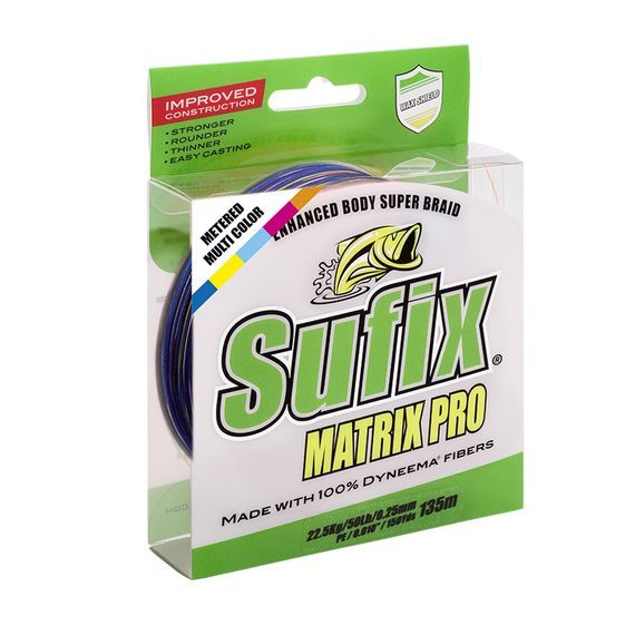 Леска плетеная SUFIX Matrix Pro разноцвет. 250 м 0.20 мм 18 кг