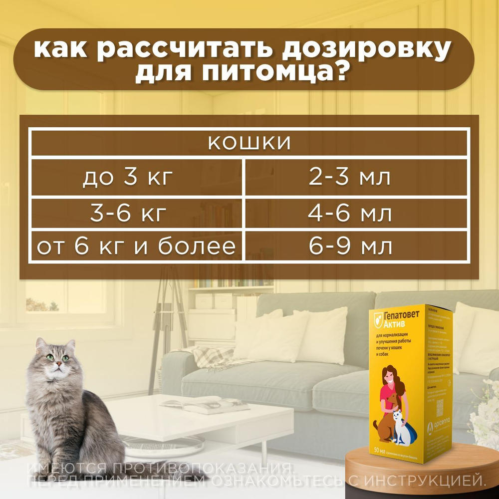 Apicenna Гепатовет Актив для собак и кошек, суспензия для нормализации и улучшения работы печени, 50 мл. Метионин.