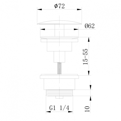 Донный клапан ABBER AF0012RG без перелива, фиксированный, розовое золото
