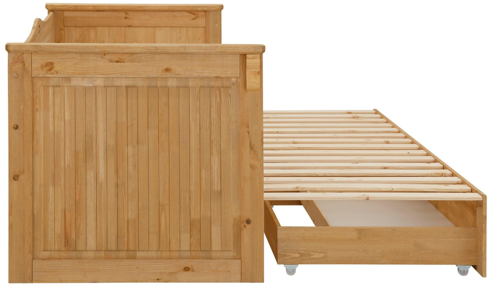Тахта односпальная 90х200 Адель с ящиками для белья и выдвижным спальным местом, кровать 180х200 из массива дерева для дома, прочные усиленные ламели, Dipriz, Беларусь
