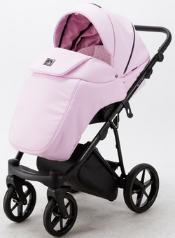 Детская коляска Adamex Porto Deluxe 2 в 1 PO-SA16 (РОЗОВ.ЗЕФИР КОЖА)