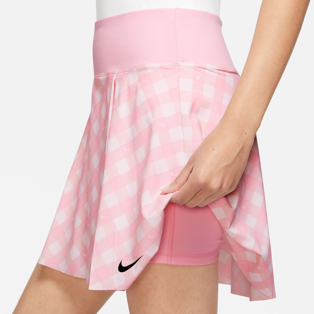 Женская теннисная юбка Nike Dri-Fit Club Regular Print Skirt Women - Pink, White