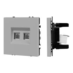 Механизм сдвоенной компьютерной розетки SCT-NOBE-MPC2-SFPL-IS (RJ-45, CAT6) (Arlight, Никель) 059451
