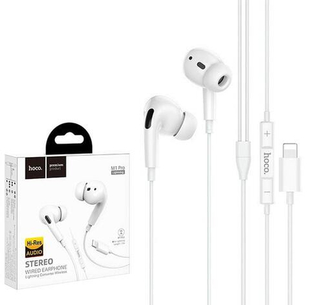 Наушники с микрофоном HOCO M1 PRO Lightning (белый) работают без Bluetooth