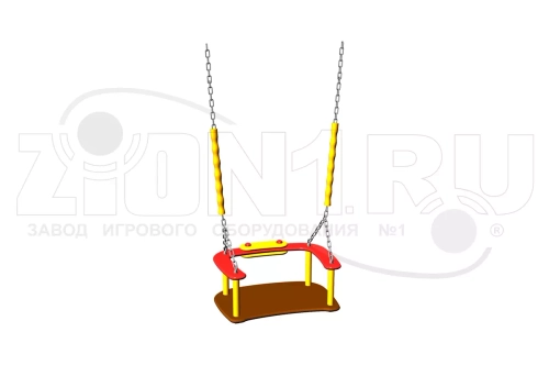 Сиденье для качелей со спинкой и цепями