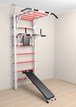 Шведская стенка Sv Sport враспор (Турник рукоход/Брусья/Скамья)