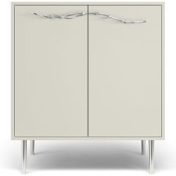 Комод Арт Колор matte Стайл Сильвер с 2 полками Кремовый белый матовый