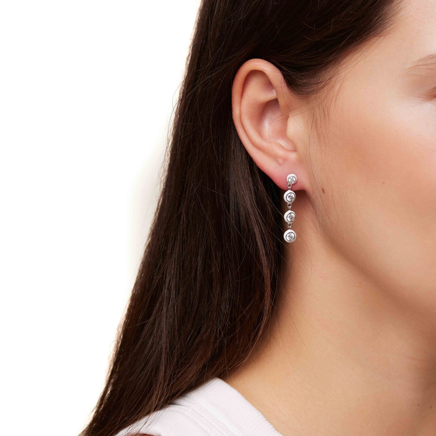 Серьги Crystal White Strings Earrings