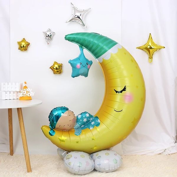 Шар 3D (50''/127 см) Фигура на подставке, Полумесяц и малыш, 1 шт. в уп.
