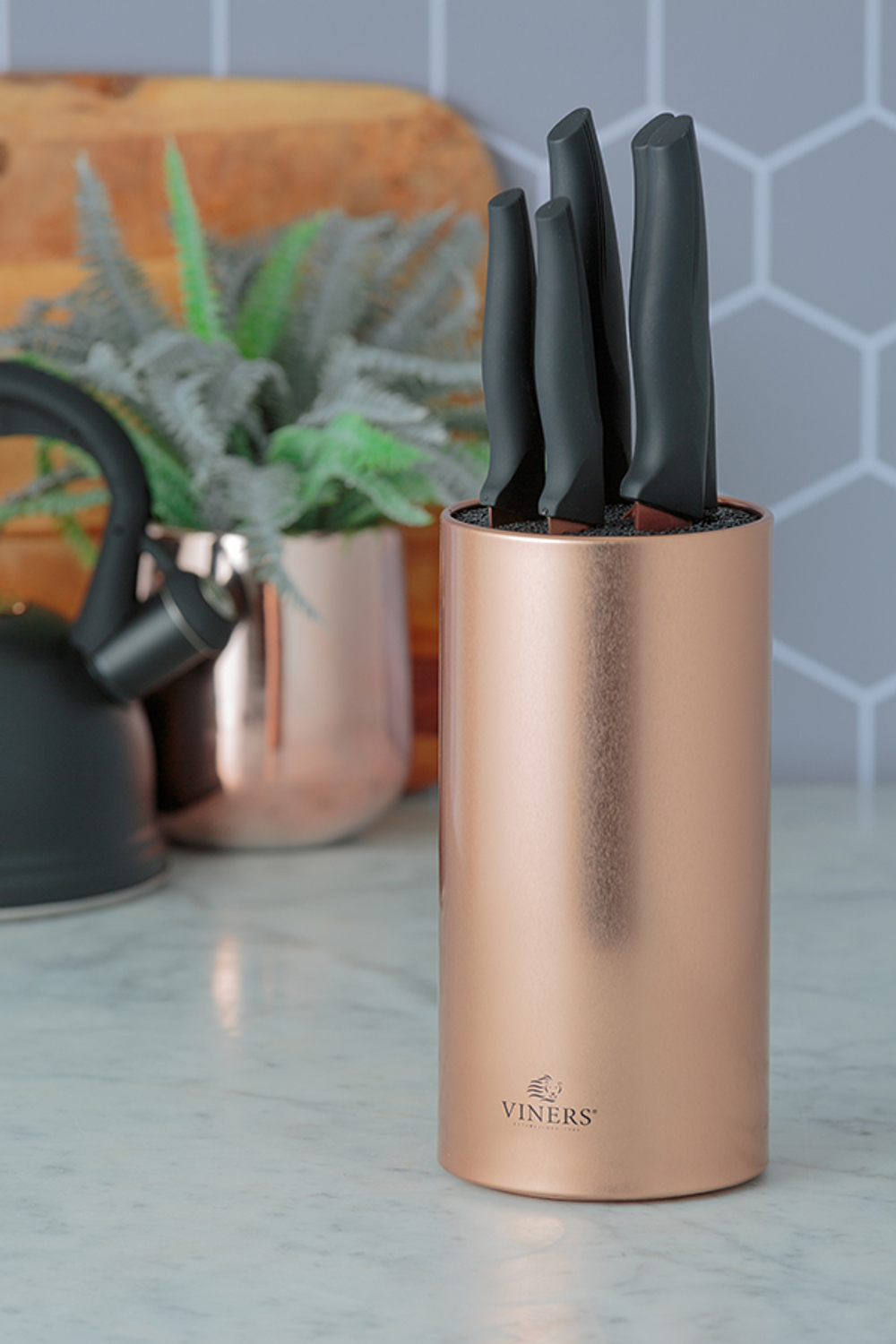 Набор ножей 5шт в подставке Viners Opulence розовое золото
