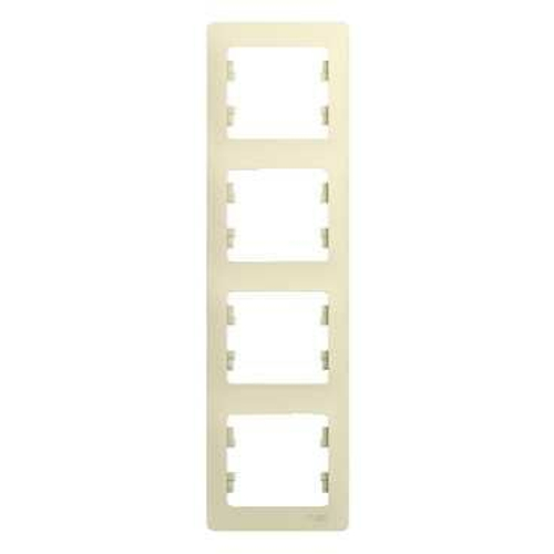 Рамка 4-постовая вертикальная GLOSSA бежевый Schneider Electric