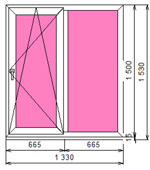 Пластиковое окно 1500 х 1330 ТермА Эко