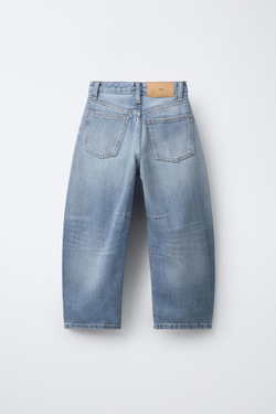 ZARA ДЖИНСЫ BARREL, СИНИЙ