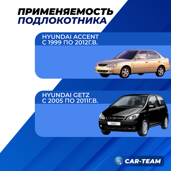 Подлокотник Hyundai Accent, Getz из экокожи "Аламар"