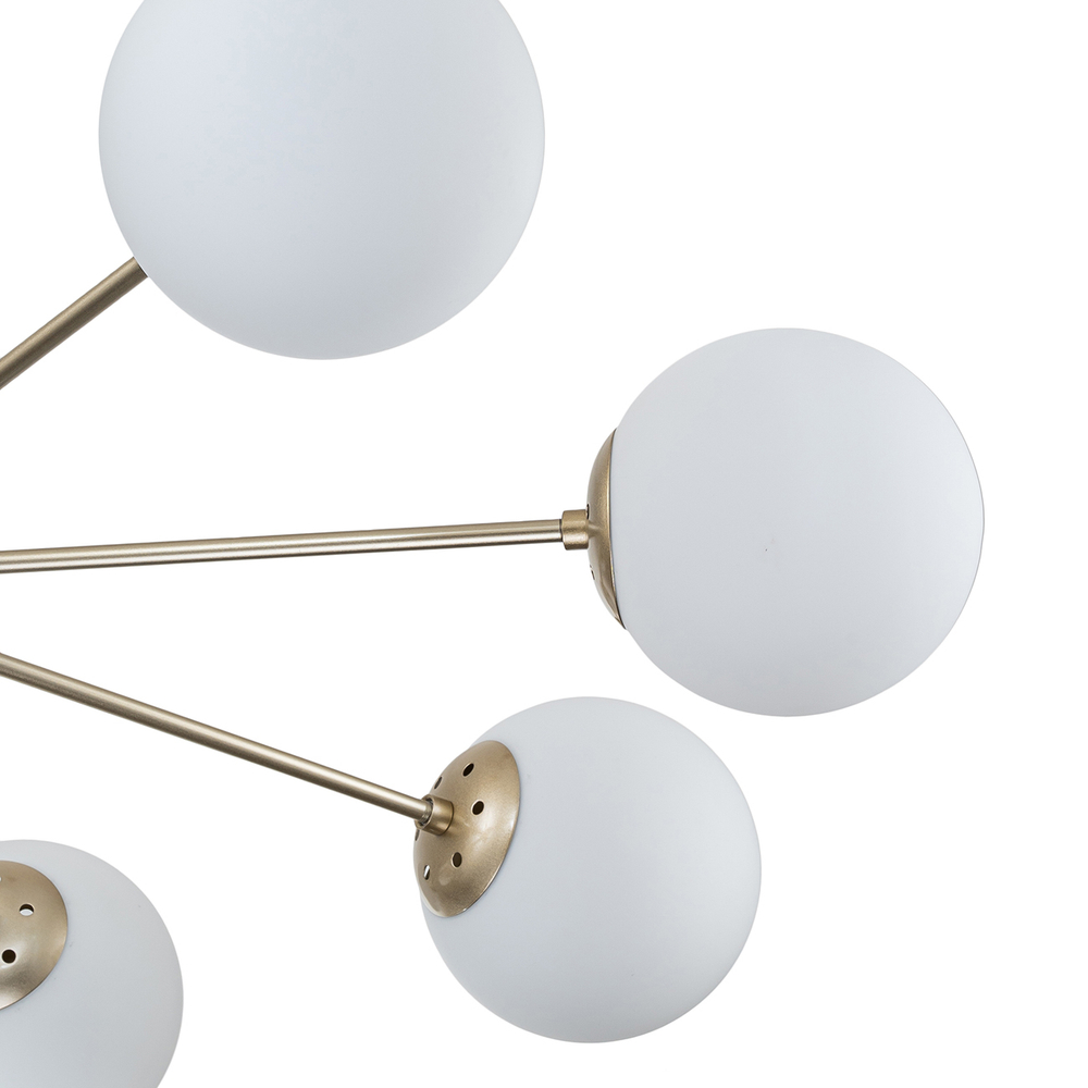 Светильник на штанге 8x40Вт E14, металл/стекло, шампань