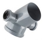 Колено 110х45 с выходом 50мм ВПРАВО+ВЛЕВО СЕРЫЙ