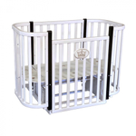 Кровать детская «Esenia» (2) автостенка, поперечный маятник, колесо (белый/венге) 2 коробки