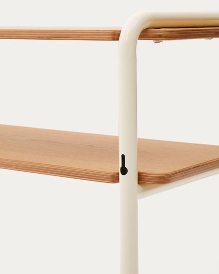 Стеллаж из ясеневого шпона цвета Tinn с бежевой металлической конструкцией, 70 x 60