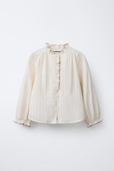 ZARA Х BENSIMON ® РУБАШКА С ДЛИННЫМИ РУКАМИ, ТАБАЧНЫЙ