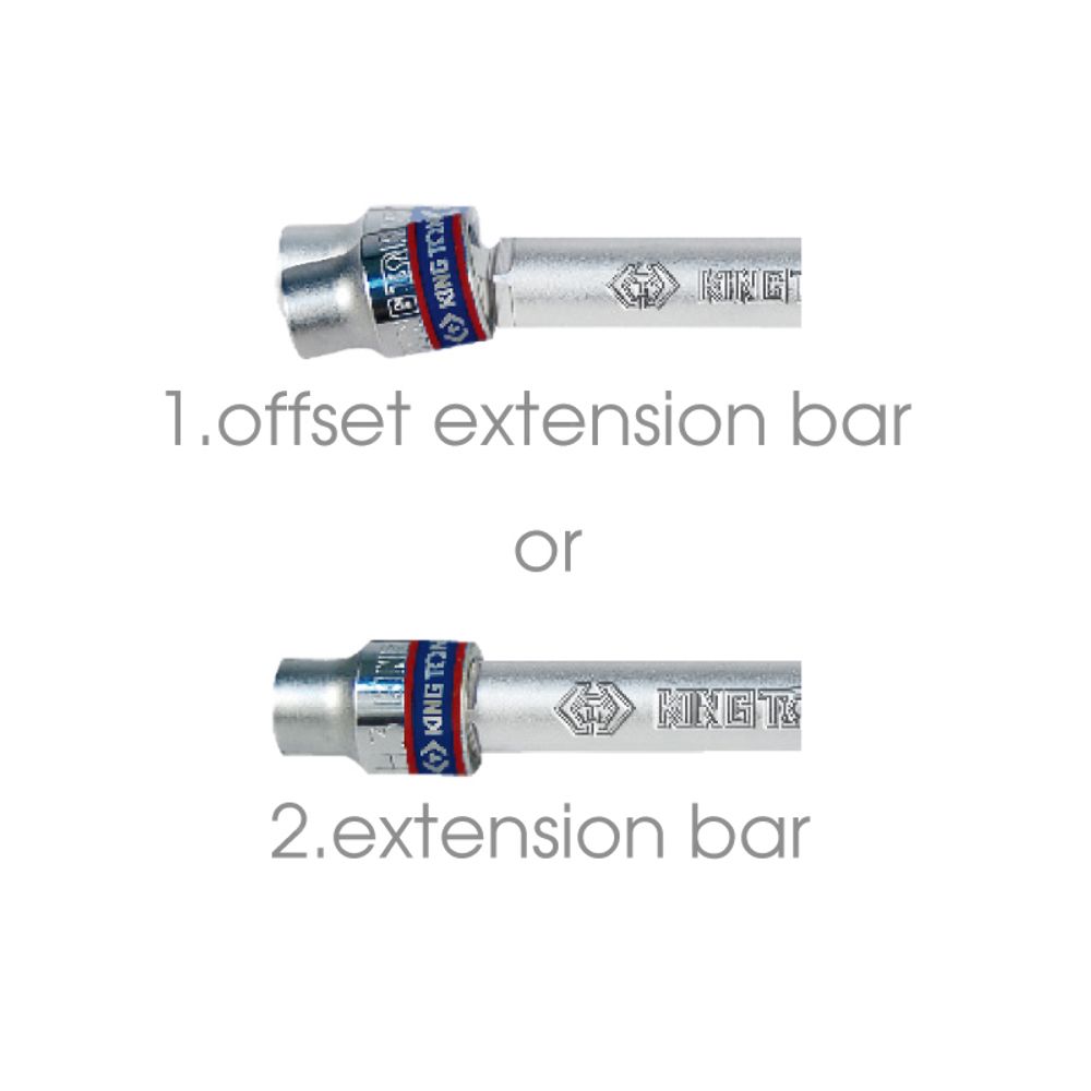 KING TONY (4293-05) Удлинитель 1/2", 125 мм, 15 градусов, с шаровым окончанием, двухпозиционный