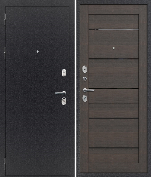 Входная дверь FlyDoors АРКАН МОККО Букле чёрный - Ларче шоколад