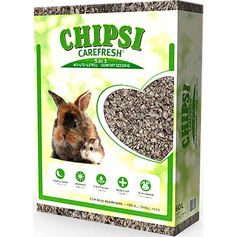 Наполнитель Chipsi Carefresh Original подстилка для мелких домашних животных и птиц, бумажный, впитывающий 5 л